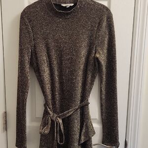 Speechless Gray Mock Neck Long Sleeve Sweater Dress